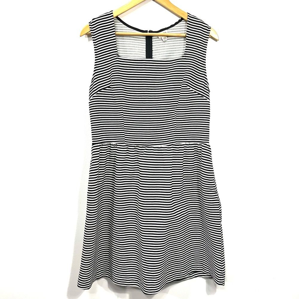 MERONA Xavier Striped A-Line Dress Sleeveless Zipper Back